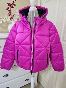 Love & Sports by Stacey & Michelle Womens Hooded Puffer Jacket - Orchid Sz.XXL - Picture 1 of 24