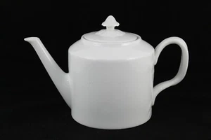 Tetera de Porcelana Blanca con Relieves en Asas, Estilo Shabby Chic Años 80 - Imagen 1 de 4