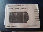 Canon Lente EF-S55-250 mm lens Prodotto Guida Libretto 2007