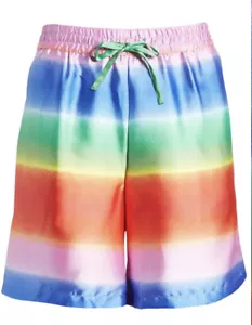 BP Be Proud Lightweight Rainbow Satin Shorts Gender Inclusive Gay Pride Unisex S - Picture 1 of 4