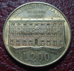 1990-R ITALY 200 LIRE IN EF-AU CONDITION (KM# 135) - Picture 1 of 2