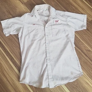 Vintage Unitog Shirt Miller High Life Striped Union Made Polo Beer Rockabilly - Picture 1 of 10