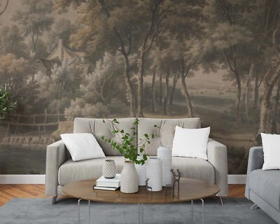 Picturesque Rural Landscape Green Trees Wallpaper Murals - Image 1 of 4