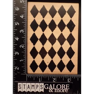 INKADINKADO RUBBER STAMPS 90338Y ARGYLE DIAMOND BACKGROUND BLOCK #750 - Picture 1 of 2