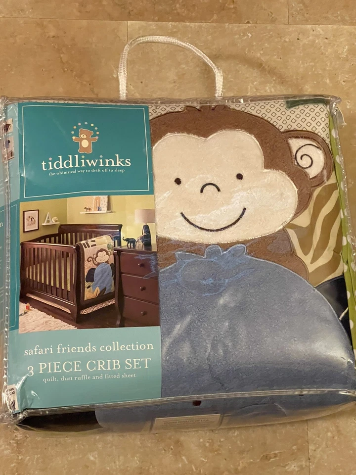 NUEVO Tiddliwinks Safari Friends 3 piezas Cuna Bebé Guardería Ropa de Cama Edredón Sábana Volantes Foto 1 de 4