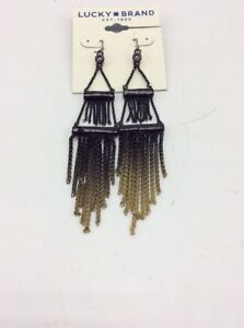 Lucky Brand Oxidized earrings Black fringe D30