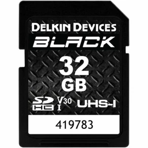 New Delkin Devices 32GB BLACK UHS-I SDHC Memory Card, USA Dealer #20924 - Picture 1 of 1
