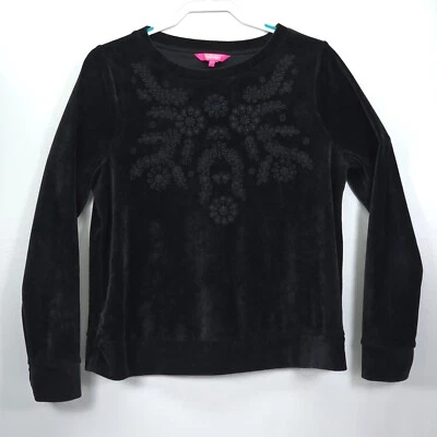 Sudadera de terciopelo Lilly Pulitzer Rami grande bordado floral terciopelo caprichoso Foto 1 de 4
