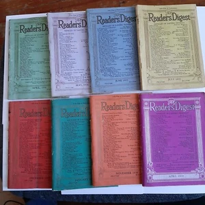 8 Diff. Vintage Reader's Digests 1937 1938 1939. Acceptable Condition. Nice Lot. - Imagen 1 de 24