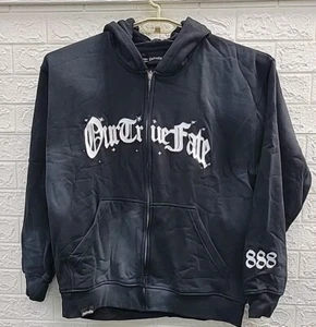 New Our True Fate 888 Full Zip Hoodie W/Graphics Black Size XLarge - Picture 1 of 5