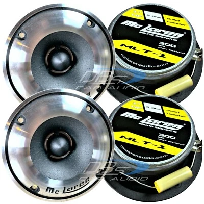 4x McLaren MLT-1 3.75" Bullet Super Tweeters 300W 4-ohm Aluminum Speaker Horn - Image 1 of 4