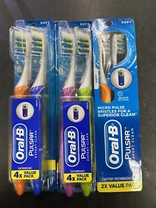 NEW Oral-B Pulsar Toothbrush Expert Clean Soft 2 Pack Of 4 & 2 pack Total Of 10 - Picture 1 of 2