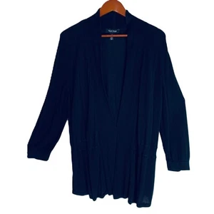 White House Black Market Pullover Damen XL schwarz 3/4 Arm silber Knopf bequem - Bild 1 von 12