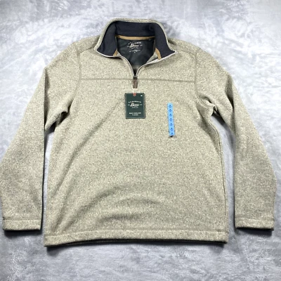 Neu mit Etikett G H Bass & Co Herren M Langarm Rock Pullover 1/2 Reißverschluss Fleecepullover silber - Bild 1 von 4