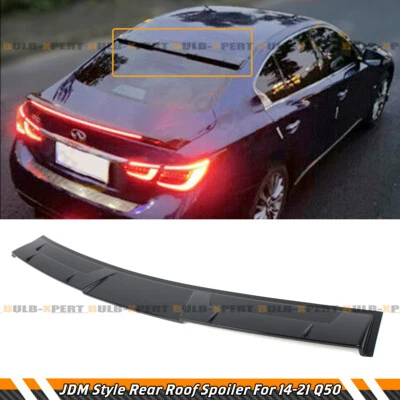 FOR 14-2024 INFINITI Q50 JDM STYLE PAINTED GLOSSY BLACK REAR WINDOW ROOF SPOILER - Image 1 of 4