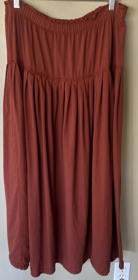 Russ Bergen’s Malibu Women’s Size L Made In USA 100% Cotton Autumn Skirt Pleats - Imagem 1 de 4
