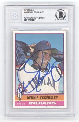 Dennis Eckersley Firmado 1976 Topps Rookie #98 Bas BGS AUTÓGRAFO AUTOMÁTICO B Q3566 Foto 1 de 2