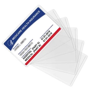 Paquete de 10 nuevas fundas protectoras para tarjeteros Medicare 12 mil PVC transparente agua blanda... - Imagen 1 de 7