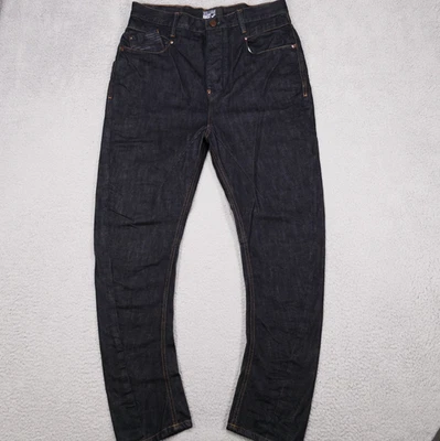 William Rast Men's Blue Twisted Arc Skinny Slouch Denim Jeans 32x34 Button Fly. - Image 1 of 4