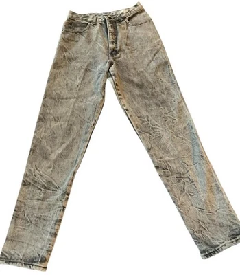 Pantalones de mezclilla vintage años 80 mainframe lavado ácido EE. UU. talla 11 cintura alta gris 100 % algodón Foto 1 de 4