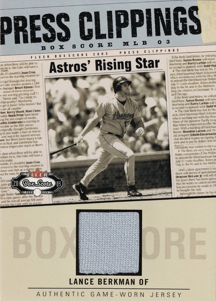 Camisetas Fleer Box Score Press Recorppings 2003 #LB-PC Lance Berkman - Astros Foto 1 de 1