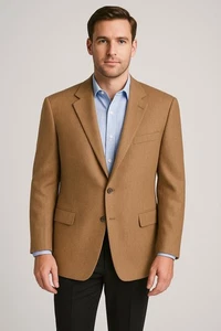 John W. Nordstrom Herren Blazer 44R | 100% Kaschmir Loro Piana Stoff | Camel Bro - Bild 1 von 14