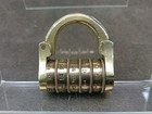 Antique French Solid Brass Combination 5 Barrel Padlock Working with Code 