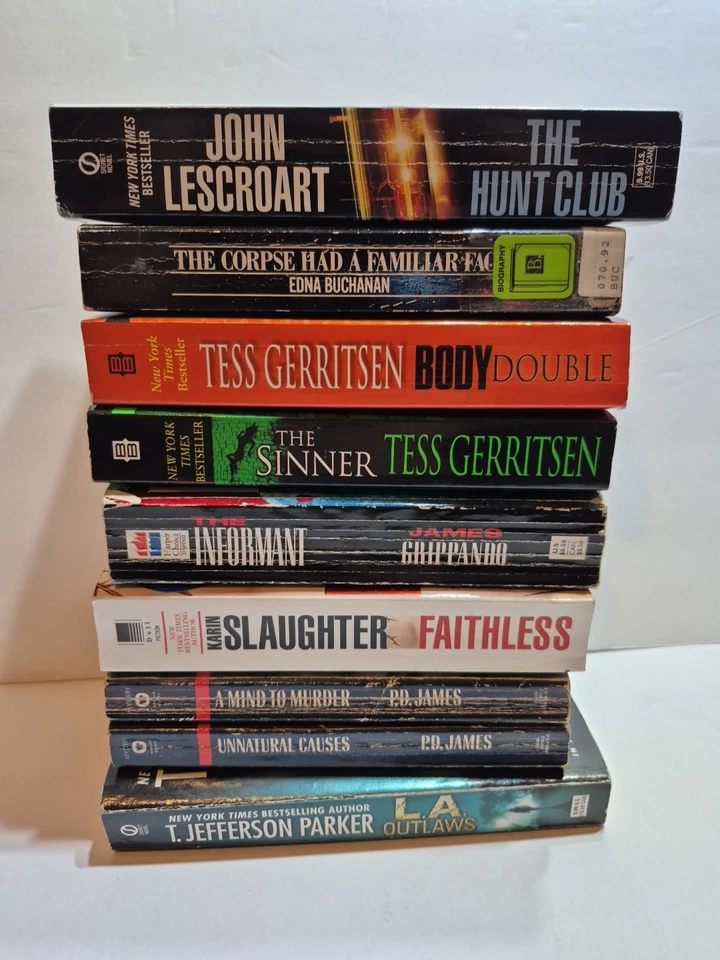 Crime Thrillers Lot of 9 Paperbacks, P.D. James, Tess Gerritsen, John Lescroart Foto 1 de 4