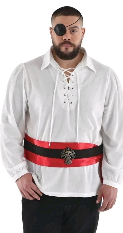 Camisa Pirata Marfil Caribe Traje Tú mismo Halloween Adulto Disfraz #4185 Foto 1 de 1