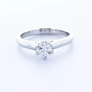 14K Gold Solitaire Engagement Ring Trellis 0.74 CT Round Lab-Grown Diamond D VS1 - Picture 1 of 11