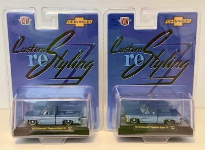 M2 1973 Chevrolet Cheyenne Super 10 Custom Blue 31500-HS71 1/64 CHASE & COMMON - Image 1 of 3