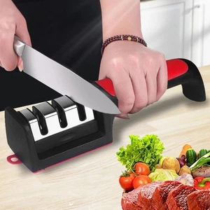 Kitchen 3/4-Segment Knife Sharpener Household Multi-Functional Hand-Held 3/4-Pur - Picture 1 of 9