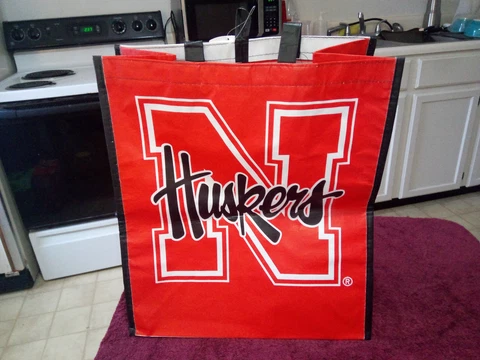 LICENSED NCAA NEBRASKA CORNHUSKERS REUSABLE SHOPPING BAG TOTE NWT Cover