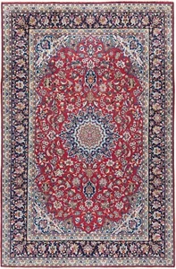Najafabad Handgeknüpfter Perserteppich 343 x 220 cm-FineOrient,Carpet,Rug,Rot - Picture 1 of 12