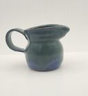 Mini Pitcher/Creamer Art Pottery Signed Blue Green Glaze