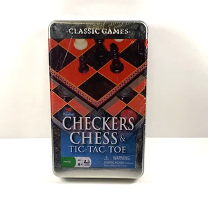 Cardinal Classic Games Checkers Chess & Tic-Tac-Toe Games 2 Players - Ages 6+ - Picture 1 of 16