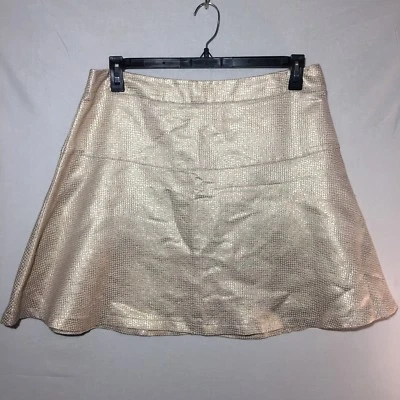 Трапециевидная юбка с золотым металлическим принтом New York & Co чеки NY&Co женская 14 - Изображение 1 из 4