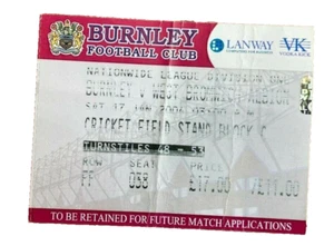 BURNLEY V WEST BROMWICH ALBION - MATCH TICKET - DIVISION ONE - 17/1/2004 - Picture 1 of 1