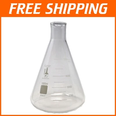 10000ml Borosilicate Glass Erlenmeyer Flask - Heavy Duty Laboratory Essential - Image 1 of 2