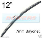 12" INCH STAINLESS STEEL NOT CHROME CLASSIC CAR WIPER BLADE 7mm BAYONET FITTING