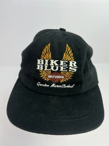 Vintage 90’s Harley Davidson Motorcycles Biker Blues Black Snapback Hat Cap USA - Picture 1 of 7