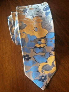 R. Lewis Multicolor Floral Geometric Pattern Men's Tie. - Picture 1 of 3