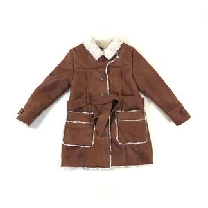 ZARA FAUX LEATHER/FUR WINTER COAT SIZE 4/5 - Picture 1 of 3