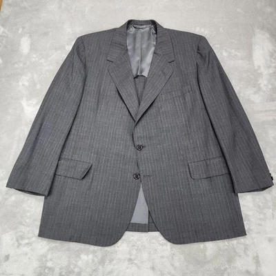 Vintage Oxxford Clothes Blazer Mens 50 Long Gray Pinstripe 2-Button Vented 80s - Image 1 of 4