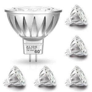 MR16 7W 60 Degrees GU5.3 Led Bulbs Replace 50W to 75W Halogen Equivalent,2700... - Picture 1 of 5