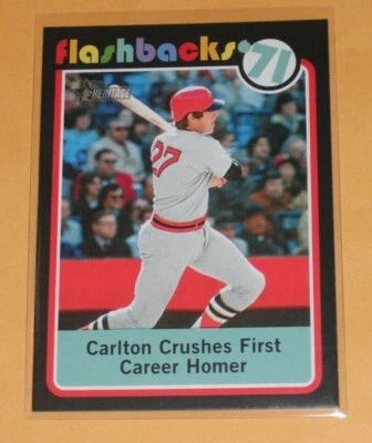 2020 Topps Heritage 1971 Baseball Flashbacks Carlton Fisk #BF-9 Red Sox       - Image 1 of 2