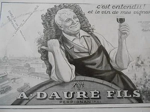 Pub 1930 - A. Dauré fil le vin de mes vignes - Imagen 1 de 1