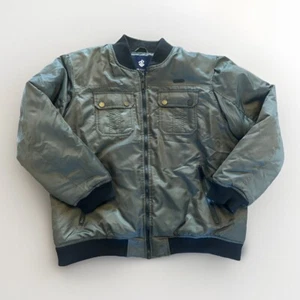 RocaWear Satin Bomber Jacket Men’s Sz2XL Olive Green Black VTG Y2K HipHop Street - Picture 1 of 17