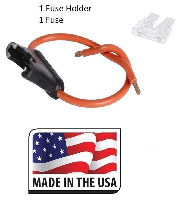 (1 PC) PORTAFUSIBLES ATC CALIBRE 12 EN LÍNEA CON (1 PC) FUSIBLE DE 25 AMPERIOS Hecho en EE. UU.  Foto 1 de 1