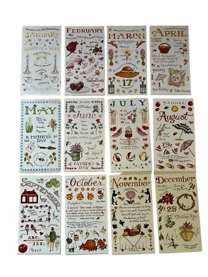 Susan Branch Months of The Year Sticker Sheets Complete YOU PICK Jan to Dec